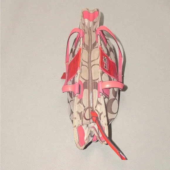 Authentic VINTAGE Coach brown and Pink Tote Bag - Picture 3 of 9